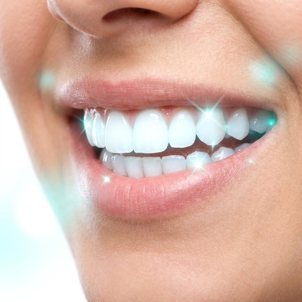Procedimento de clareamento dental em consultório odontológico